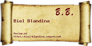 Biel Blandina névjegykártya